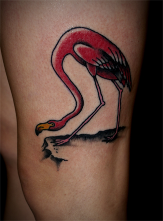 Geometric flamingo tattoo - Tattoogrid.net